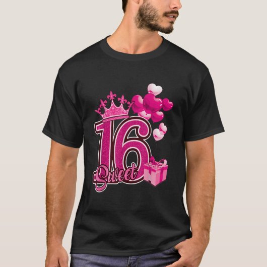 sweet sixteen rose 16 ans Anniversaire TShirt (Devant)