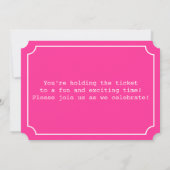 Sweet sixteen rose chaud Invitation de billet (Dos)