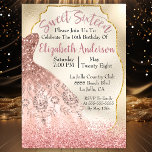 Sweet sixteen Rose Gold Sparkle Gown Invitation<br><div class="desc">Joli Sweet sixteen Rose Gold Sparkle Gown rose Parties scintillant 16e Anniversaire Invitations. Il Est Facile De Modifier Un Exemple De Texte En Cliquant Sur Personnaliser. Cliquez Sur Personnaliser Pour Modifier Le Type De Police, La Couleur De Police, La Taille De Police Ou Pour Ajouter/Supprimer/Modifier Le Texte Ou Les Éléments...</div>