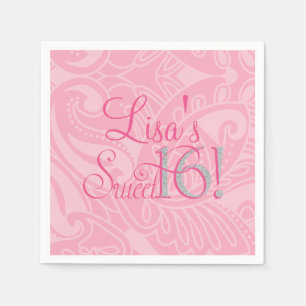 Sweet Sixteen, Roze Douane Napkins Servet