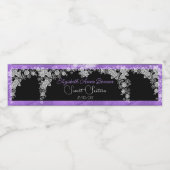 Sweet Sixteen roze witte led zwart wateretiket Waterfles Etiket (Enkel label)