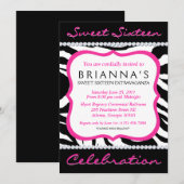Sweet sixteen Sassy Invitation (Devant / Derrière)
