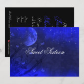Sweet sixteen, Soirée enchantée, Invitations Bleue (Devant / Derrière)