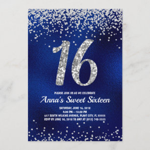 Sweet Sixteen Sparkle Invitations Kaart