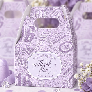 Sweet Sixteen Sparkle Word Cloud Paars ID1333 Bedankdoosjes