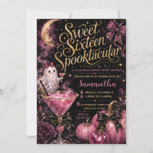 Sweet Sixteen Spooktacular Glam Feest Kaart