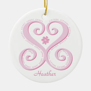 Sweet Sixteen SS Persoonlijke versiering Keramisch Ornament