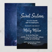 Sweet sixteen Starry night Invitation (Devant / Derrière)