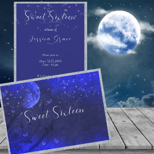 Sweet Sixteen, Stars Moon Enchanted Evening Paars Kaart