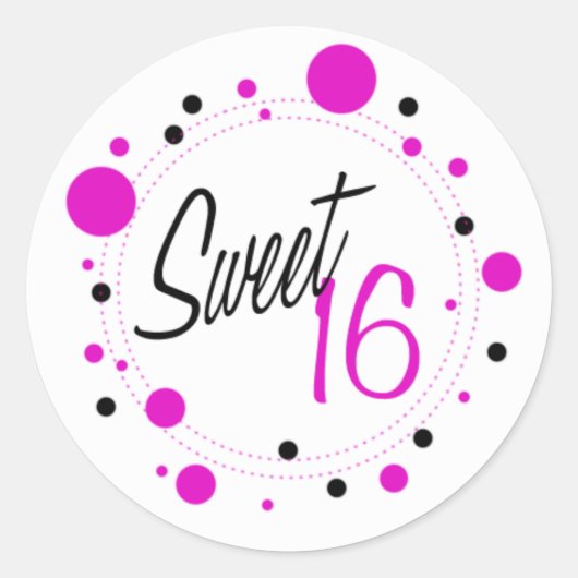 Sweet Sixteen Sticker (Voorkant)