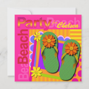 Sweet Sixteen Summer Fun Teenslippers - Beach Part Kaart