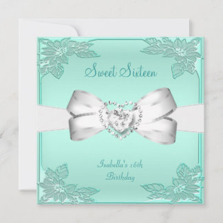 Sweet Sixteen Sweet 16 Birthday Party Mint Green Kaart