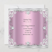 Sweet Sixteen Sweet 16 Pink Silver Diamond Tiara Kaart (Achterkant)