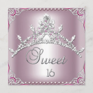 Sweet Sixteen Sweet 16 Silver Pink White Kaart