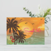 Sweet sixteen, Tropical, Hawaiian Luau Invitation (Debout devant)
