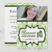 Sweet Sixteen-uitnodiging - Kaart (Voorkant / Achterkant)