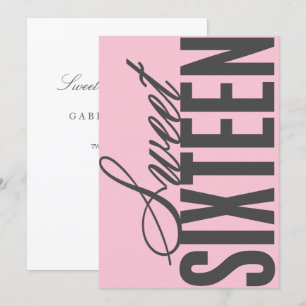 Sweet Sixteen   uitnodiging van de roze Birthday P