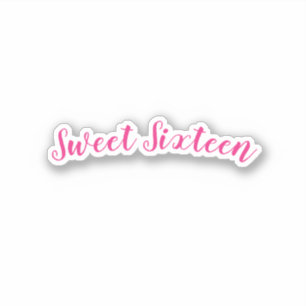 Sweet Sixteen Verjaardag Roze Wit Schattige Sticker