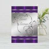 Sweet sixteen violet Invitations de fête d'anniver (Debout devant)