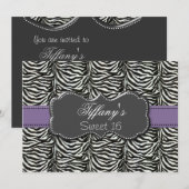 sweet sixteen violet tendance Invitation (Devant / Derrière)