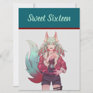 Sweet sixteen VTuber, anime Feestdagenkaart