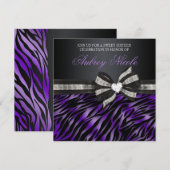 Sweet sixteen Zébrée Chic Invitation À Bow Bijoux (Devant / Derrière)