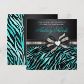 Sweet sixteen Zébrée Chic Invitation À Bow Bijoux (Devant / Derrière)