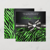 Sweet sixteen Zébrée Chic Invitation À Bow Bijoux (Devant / Derrière)