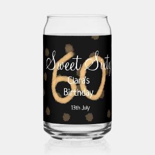 Sweet Sixty voeg naam toe datum verjaardag gele po Blikvorm Glas