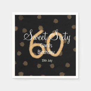 Sweet Sixty voeg naam toe datum verjaardag gele po Servet