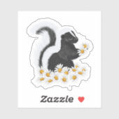 Sweet Skunk with Daisies Sticker (Feuille)