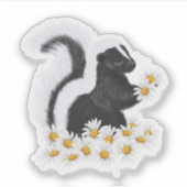 Sweet Skunk with Daisies Sticker (Devant)