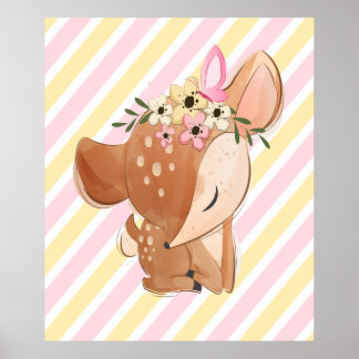 Sweet Slaapend Deer Nursery Poster