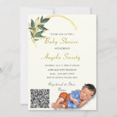 Sweet Slaapende Baby QR Code Shower Invitation (Voorkant)