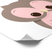 Sweet Slapy Owl in roze Nursery Wall Decor Poster (Hoek)