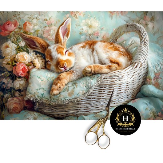 Sweet Sleeping Bunny Nursery Pasen Decoupage Tissuepapier