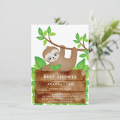 Sweet Sloth Baby shower Invitation Kaart (Staand voorkant)