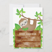 Sweet Sloth Baby shower Invitation Kaart (Voorkant)