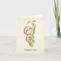 Sweet Sloth Dieren Baby shower dank u opmerking