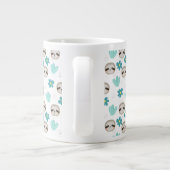 Sweet Sloth Floral Pattern Extra Grote Beker (Achterkant)