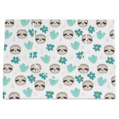 Sweet Sloth Floral Pattern Groot Cadeauzakje (Voorkant)