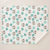 Sweet Sloth Floral Pattern Sherpa Deken (Voorkant (horizontaal))