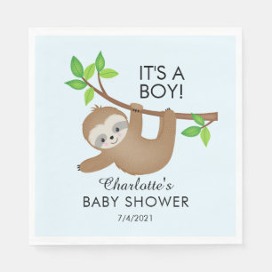Sweet Sloth.. Het is een Baby shower papier Napkin Servet