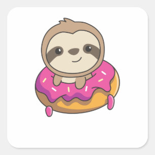 Sweet Sluth Funny Animals in Donut Faults Vierkante Sticker