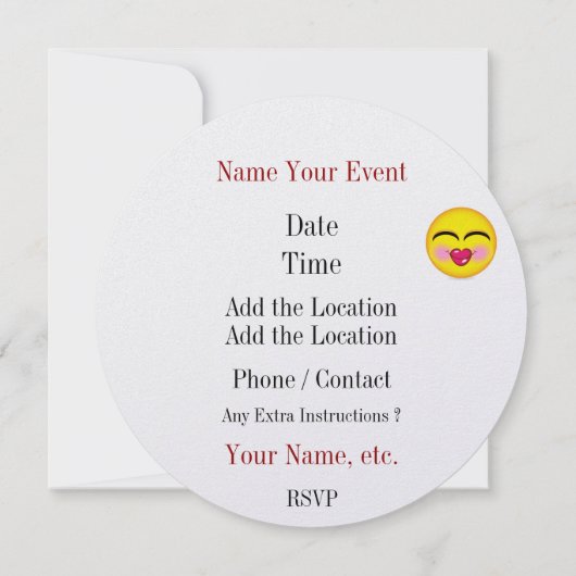 Sweet Smile Round Invitation - SRF (Dos)