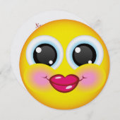 Sweet Smile Round Invitation - SRF Kaart (Voorkant / Achterkant)