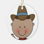 Sweet Smiling Baby Boy Westerne Cowboy Keepomwille Keramisch Ornament (Links)