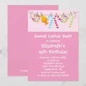Sweet Snoep Bash Birthday Party Invitation Kaart (Voorkant / Achterkant)