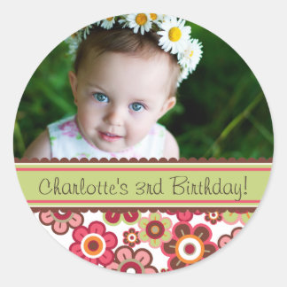 Sweet Snoep Daisies Girl Birthday Foto Sticker