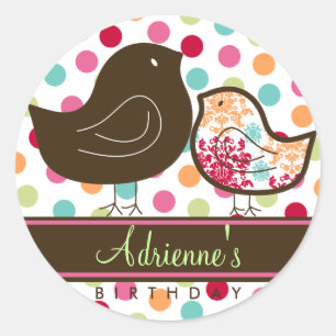 Sweet Snoep Damask Chicks Verjaardagsfeestje Stick Ronde Sticker